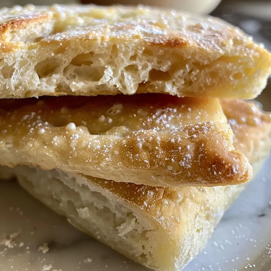 ['Close-up of golden-brown farmhouse potato bread, showcasing a crusty exterior.', 'Side view of freshly baked potato bread with a soft texture and shiny crust.', 'Detailed shot of potato bread highlighting its fluffy interior and crispy outer layer.', 'Appetizing view of homemade farmhouse potato bread, emphasizing its baked perfection.']