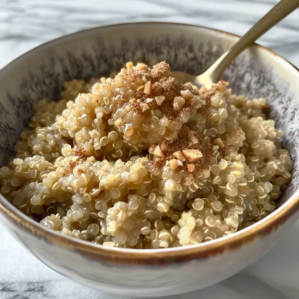 ['Close-up view of a bowl of quinoa topped with fresh blueberries and sliced bananas.', 'A side photo showcasing healthy breakfast quinoa with vibrant blueberries and banana slices.', 'Quinoa breakfast dish filled with juicy blueberries and banana, photographed closely from the side.', 'Delicious quinoa breakfast featuring blueberries and banana, captured in a side perspective.']