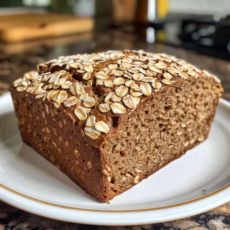 ['Close-up side view of a loaf of Healthy Vegan Oatmeal Bread displaying a golden-brown crust.', 'A detailed shot of Healthy Vegan Oatmeal Bread highlighting its moist texture and rolled oats topping.', 'Side view of a freshly baked Healthy Vegan Oatmeal Bread with a crunchy crust and soft interior.', 'Close-up of Healthy Vegan Oatmeal Bread showcasing its hearty ingredients and inviting appearance.']