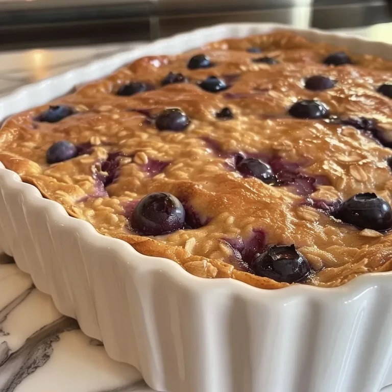 ['Close-up side view of a golden-brown high-protein breakfast bake, featuring blueberries.', 'Juicy, fluffy breakfast bake with a sprinkle of oats and blueberries, displayed in a dish.', 'A delicious high-protein breakfast bake, highlighting creamy texture and fresh blueberries.', 'Side view of a baked dish filled with cottage cheese, oats, and blueberries, ready to serve.']