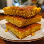 ['Close-up view of a slice of honey cornbread with a golden crust and drizzled honey.', 'Side view of freshly baked honey cornbread, showcasing its moist texture and fluffy interior.', 'A piece of honey cornbread with a honey glaze glistening on top, sitting on a rustic wooden table.', 'Detailed image of honey cornbread, highlighting its crumb and the sprinkle of flaky sea salt on top.']