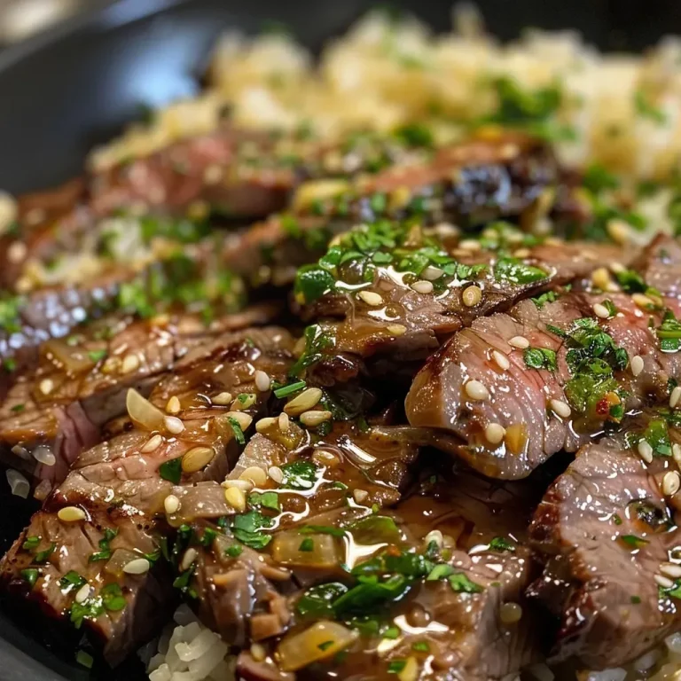 ['Juicy Honey Garlic Butter Steak and Rice Skillet with vibrant colors and succulent steak pieces.', 'Close-up of a Honey Garlic Butter Steak and Rice Skillet showcasing tender steak and fluffy rice.', 'A mouthwatering skillet filled with steak, rice, and garlic butter, emphasizing texture and color.', "Delicious honey garlic butter steak served over rice in a skillet, highlighting the dish's flavor appeal."]