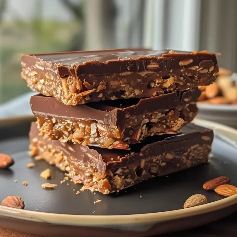 ['Close-up of keto chocolate crunch candy bars, showcasing their texture and layers.', 'Side view of delicious keto chocolate bars with a crunchy surface and nuts visible.', 'Detailed shot of homemade keto candy bars featuring chocolate and nut elements.', 'Mouthwatering keto chocolate bars with a rich, glossy finish and nut toppings.']