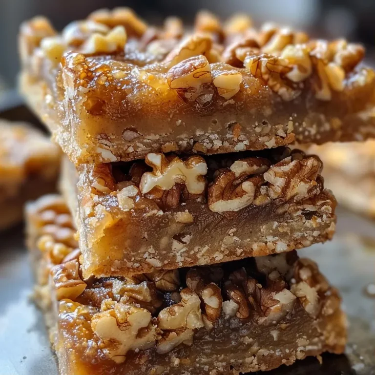 ['Close-up view of golden-brown Maple Walnut Bars with a glossy maple glaze.', 'Side angle shot of Maple Walnut Bars showcasing their nutty texture and rich color.', 'Detailed photo of Maple Walnut Bars with visible walnut pieces and syrupy topping.', 'Juicy, delectable Maple Walnut Bars displayed on a rustic wooden surface.']