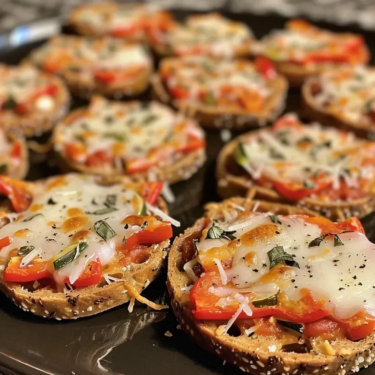 ['Close-up of mini veggie pizza bites on a wooden board with melted cheese.', 'Side view of colorful mini veggie pizza bites, garnished with fresh herbs.', 'Juicy mini veggie pizza bites displayed on a plate, showcasing vibrant toppings.', 'Delicious mini veggie pizza bites arranged on a table, featuring melted cheese and veggies.']