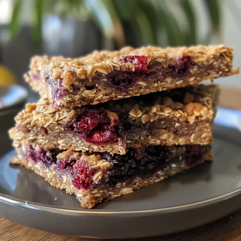 ['Close-up view of Mixed Berry Oatmeal Bars with a golden-brown crust and vibrant berry filling.', 'Side view of freshly baked Mixed Berry Oatmeal Bars showing layers of oats and berries.', 'Juicy Mixed Berry Oatmeal Bars displayed on a plate, highlighting their texture and berry mixture.', 'Delicious Mixed Berry Oatmeal Bars with visible oats, berries, and a crumbly topping.']