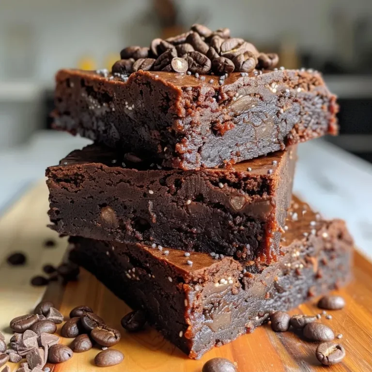 ['Close-up view of moist, chocolate-brown Mocha Protein Brownies with a glossy chocolate topping.', 'Side view of delicious Mocha Protein Brownies showcasing a rich, fudgy texture and chocolate glaze.', 'A detailed close-up of brownies featuring a blend of cocoa and coffee with a sprinkled topping.', 'Side perspective of freshly baked Mocha Protein Brownies with a velvety chocolate finish.']