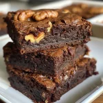 ['A close-up side view of a Mocha Walnut Brownie with glossy chocolate glaze and walnut pieces.', 'A delicious Mocha Walnut Brownie showcasing a rich, fudgy texture with visible chocolate and walnuts.', 'Side view of a decadent Mocha Walnut Brownie with a shiny top and chunks of nuts embedded.', 'A detailed view of a Mocha Walnut Brownie, highlighting its dark chocolate and walnut toppings.']