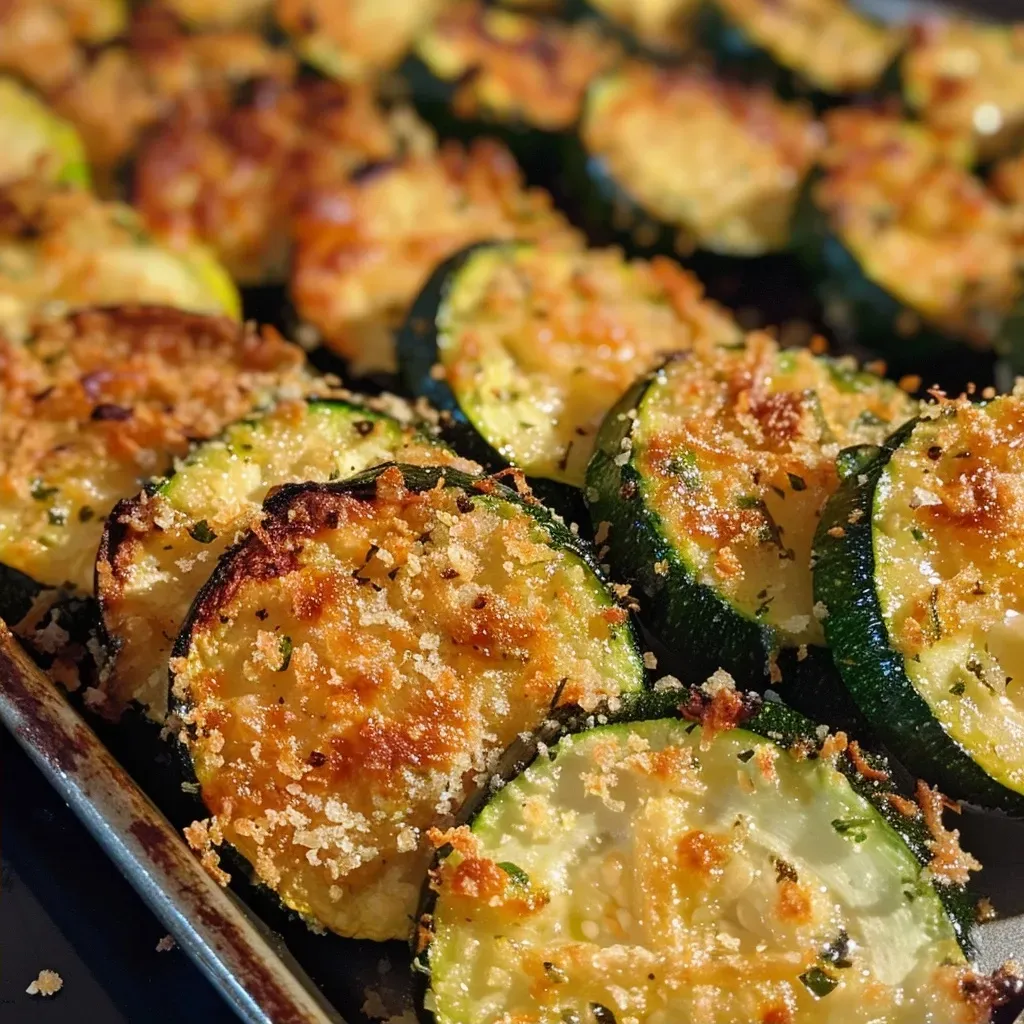 ['Close-up view of crispy Parmesan Zucchini Bites on a plate.', 'Side view of golden-brown Parmesan Zucchini Bites with a crunchy texture.', 'Juicy Parmesan Zucchini Bites arranged attractively on a wooden table.', 'Handheld shot of Parmesan Zucchini Bites showcasing their delicious coating.']