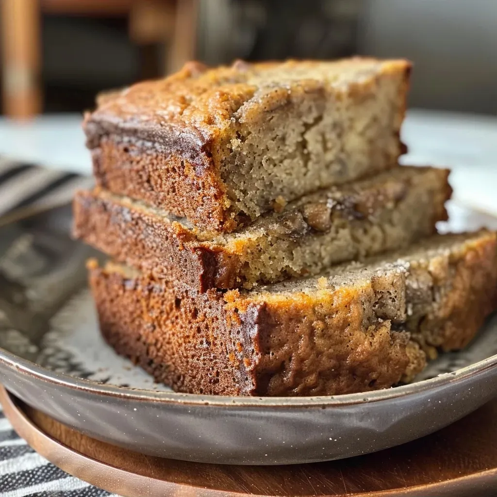 ['A side view of a slice of Protein Banana Bread on a wooden table, showcasing its moist texture.', 'Close-up of a fresh slice of Protein Banana Bread with chocolate chips, highlighting its golden crust.', 'A delicious-looking slice of Protein Banana Bread with visible banana pieces and a soft interior.', 'Side view of a rich and fluffy Protein Banana Bread slice, revealing its inviting chocolate chip filling.']