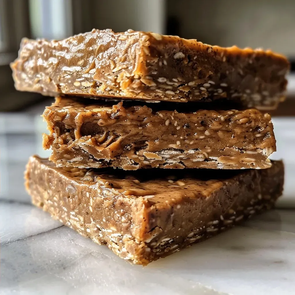 Close-up side view of a juicy protein bar with a shiny chocolate coating.