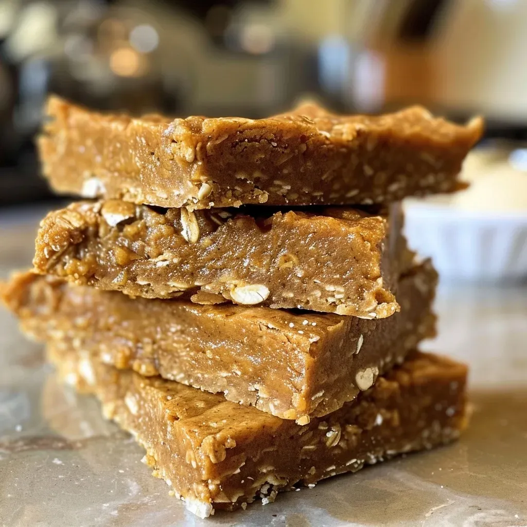 Close-up view of a moist pumpkin spice protein bar with chocolate chips.