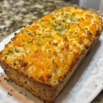 ['Close-up side view of Savory Cheddar & Herb Cottage Cheese Bread, showcasing its texture and cheese melting.', 'Delicious Savory Cheddar & Herb Cottage Cheese Bread, highlighting the herbs and cheese in the loaf.', 'Juicy slice of Savory Cheddar & Herb Cottage Cheese Bread with visible cheese and herbs.', 'Side view of freshly baked Savory Cheddar & Herb Cottage Cheese Bread, emphasizing its golden crust.']