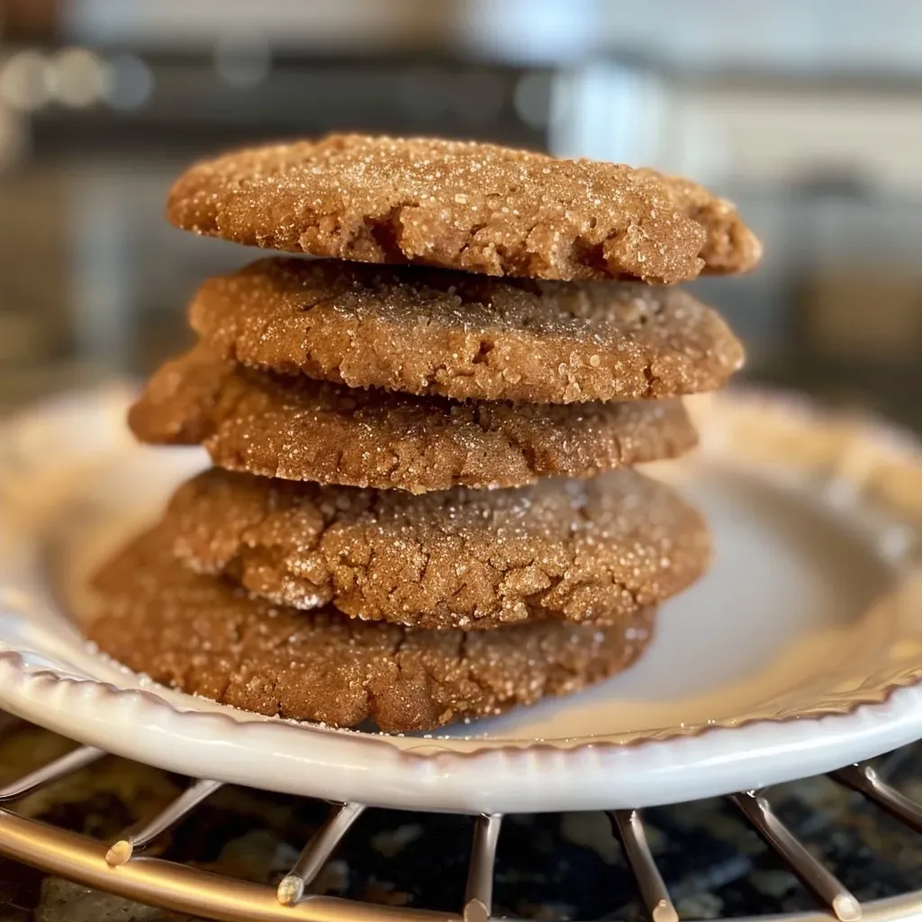 Close-up view of freshly baked almond flour ginger cookies with a golden brown exterior.