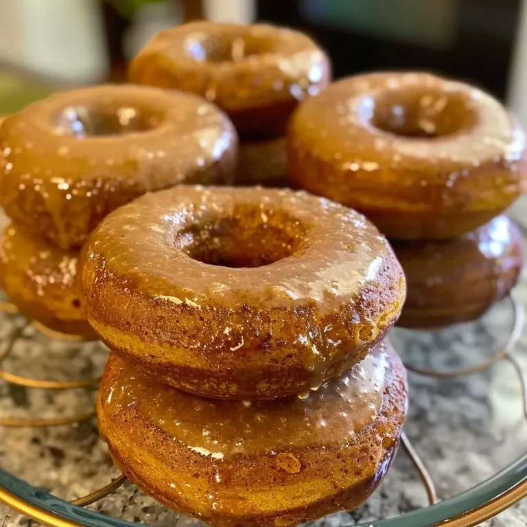 ['Close-up view of a freshly baked pumpkin donut with a glazed surface.', 'Side view of a delicious orange pumpkin donut topped with icing.', 'Juicy pumpkin donut showcasing its soft texture and cinnamon glaze.', 'A warm baked pumpkin donut displaying a sprinkle of powdered sugar.']