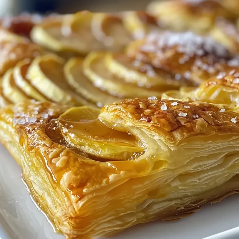 ['Close-up of a caramel apple Danish showing flaky pastry and apple slices.', 'Side view of a golden caramel apple Danish with visible apple filling and caramel drizzle.', 'Detailed view of a caramel apple Danish topped with a sprinkle of sea salt.', 'Mouthwatering caramel apple Danish featuring juicy apple slices and a shiny caramel layer.']