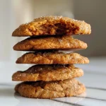 ['Close-up view of Chewy Brown Butter Maple Pumpkin Cookies on a plate, highlighting their texture.', 'Side view of freshly baked Chewy Brown Butter Maple Pumpkin Cookies with a golden-brown appearance.', 'Delicious Chewy Brown Butter Maple Pumpkin Cookies arranged on a wooden table, displaying their soft, chewy texture.', 'A tantalizing close-up of Chewy Brown Butter Maple Pumpkin Cookies, showcasing their rich color and ingredients.']