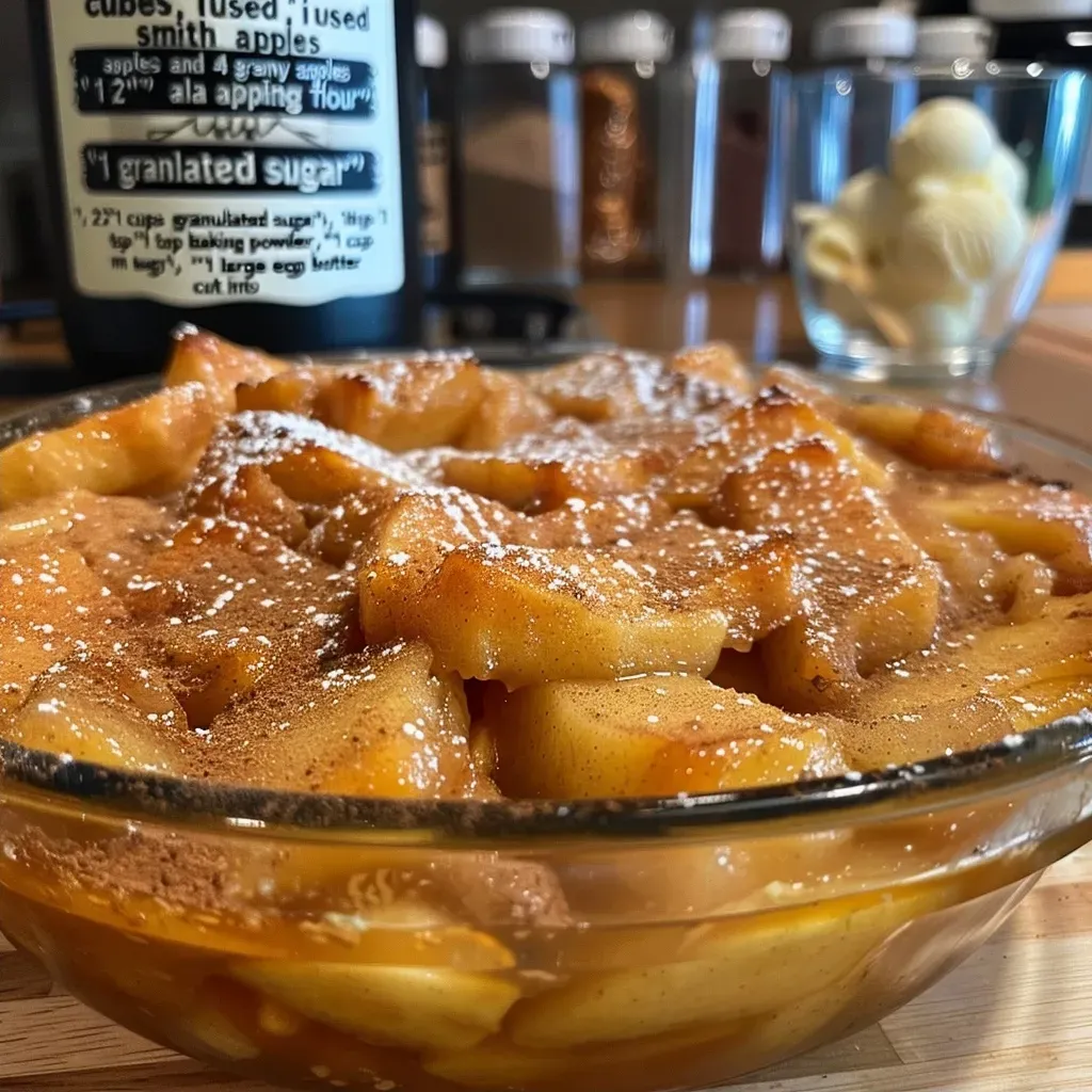 ['Close-up view of a slice of Cinnamon Apple Cobbler with a golden crust and bubbling apple filling.', 'Side view of a deliciously baked Cinnamon Apple Cobbler, showcasing its flaky top and warm apple filling.', 'Detailed close-up of a bubbling Cinnamon Apple Cobbler, highlighting the juicy apples and cinnamon-spiced crust.', 'A tempting slice of Cinnamon Apple Cobbler, featuring a crispy topping and rich apple interior.']