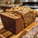 ['Close-up side view of golden-brown Harvest Spice Bread with visible spices.', 'Slice of Harvest Spice Bread showcasing its moist texture and spices.', 'Deliciously baked Harvest Spice Bread with apple and walnut pieces peeking out.', 'A warm loaf of Harvest Spice Bread highlighting the rich color and ingredients.']