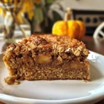 ['A slice of Healthy Pumpkin Streusel Coffee Cake with a crumbly top, showing moist pumpkin layers.', 'Close-up side view of Healthy Pumpkin Coffee Cake revealing the streusel topping and pumpkin texture.', 'Juicy slice of pumpkin coffee cake on a plate, showcasing a golden streusel crust and pumpkin filling.', 'A vibrant piece of Healthy Coffee Cake, highlighting the spices and pumpkin ingredients in the cake.']