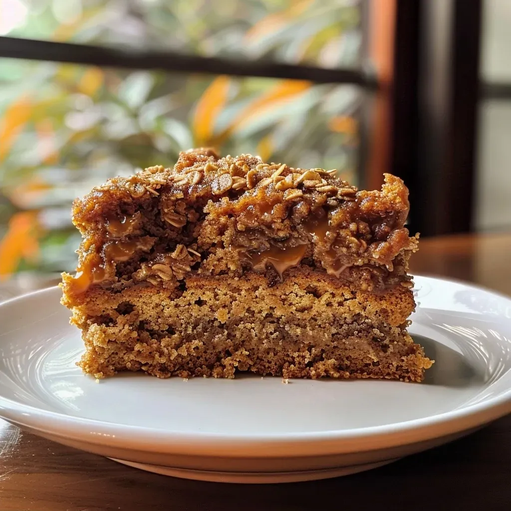 ['A slice of Healthy Pumpkin Streusel Coffee Cake with a crumbly top, showing moist pumpkin layers.', 'Close-up side view of Healthy Pumpkin Coffee Cake revealing the streusel topping and pumpkin texture.', 'Juicy slice of pumpkin coffee cake on a plate, showcasing a golden streusel crust and pumpkin filling.', 'A vibrant piece of Healthy Coffee Cake, highlighting the spices and pumpkin ingredients in the cake.']