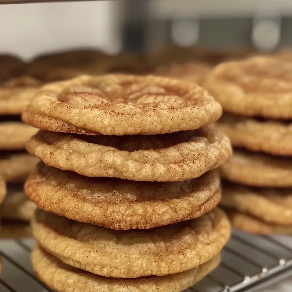 ['Close-up view of golden-brown maple cinnamon cookies on a white plate.', 'Side view of freshly baked maple cinnamon cookies with a sprinkle of cinnamon.', 'Warm, mouth-watering maple cinnamon cookies on a rustic wooden table.', 'A stack of delicious maple cinnamon cookies, showcasing their soft texture.']