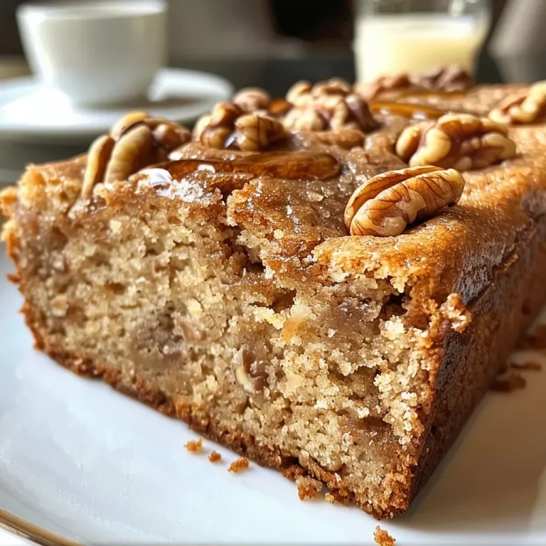 ['A close-up side view of a moist Maple Walnut Coffee Cake topped with a glossy maple glaze.', 'A richly textured Maple Walnut Coffee Cake with walnuts sprinkled on top, showcasing its delicious layers.', 'A delicious slice of Maple Walnut Coffee Cake revealing a moist interior and walnut chunks.', 'Side view of a Maple Walnut Coffee Cake showcasing its moist crumb and caramelized top.']
