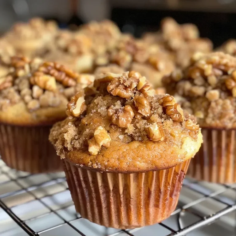 ['Close-up side view of freshly baked maple walnut muffins with a golden-brown top.', 'Succulent maple walnut muffins showing a crunchy streusel topping and toasted walnuts.', 'Delicious maple walnut muffins with a textured surface and rich maple glaze drizzled on top.', 'Tasty, warm muffins packed with walnuts and a hint of maple syrup, highlighting their inviting look.']