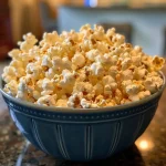['Close-up of popcorn drizzled with maple syrup on a wooden surface.', 'A side view of golden popcorn coated in shiny maple syrup.', 'Juicy popcorn pieces with a glossy maple drizzle, captured in natural light.', 'Delicious popcorn glistening with maple syrup, arranged in a bowl.']