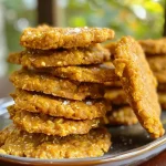 ['Close-up of golden-brown Pumpkin No Bake Cookies arranged on a plate.', 'Side view of chewy Pumpkin No Bake Cookies with an inviting texture.', 'Delicious Pumpkin No Bake Cookies with a hint of spice, served on a white dish.', 'A cluster of pumpkin-flavored cookies showcasing their gooey and sweet appeal.']