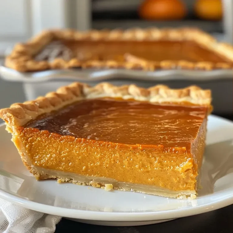 ['Close-up side view of a gleaming sheet pan pumpkin pie with a golden crust.', 'Juicy pumpkin pie in a sheet pan, showing its rich filling and flaky edges.', 'A detailed side view of a freshly baked sheet pan pumpkin pie on a countertop.', 'Close-up image of a pumpkin pie cut into portions, revealing the smooth filling.']