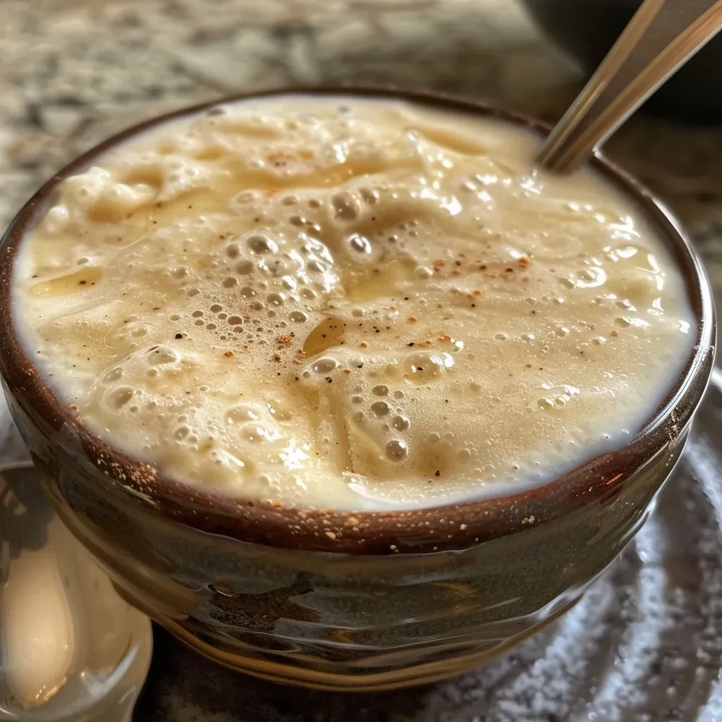 ['Close-up of creamy Slow Cooker Maple Vanilla Bean Yogurt in a bowl.', 'Side view of homemade yogurt topped with drizzled maple syrup.', 'Delicious Slow Cooker Maple Vanilla Bean Yogurt in a glass jar.', 'Textured yogurt with visible vanilla bean specks and a maple syrup drizzle.']