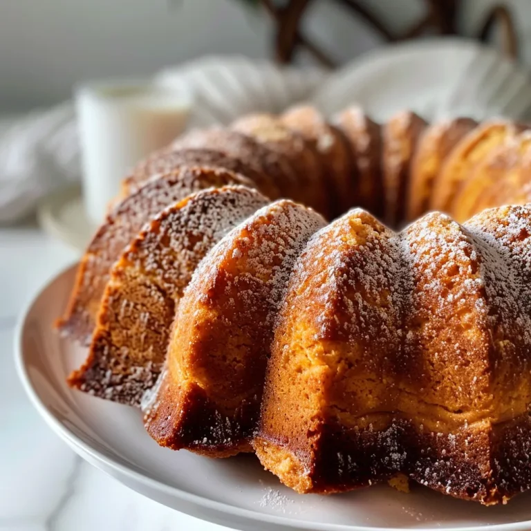 ['Close-up side view of a Honey Pumpkin Bundt Cake with a glossy glaze.', 'A delicious Honey Pumpkin Bundt Cake displayed on a cake stand, showing its moist texture.', 'A slice of Honey Pumpkin Bundt Cake, highlighting its rich pumpkin color and drizzle of honey.', 'A warm Honey Pumpkin Bundt Cake with a dusting of powdered sugar and honey glaze, on a wooden table.']