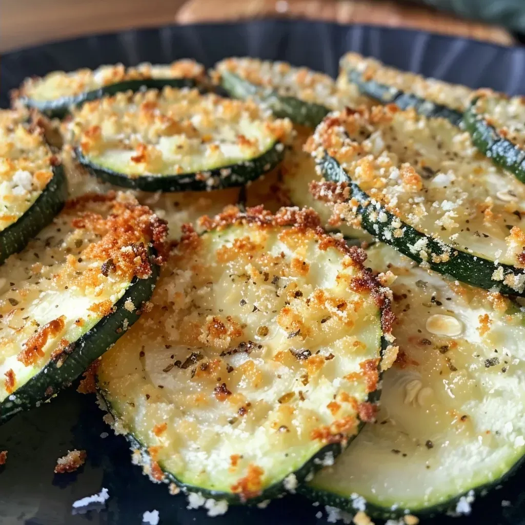 Air Fryer Parmesan Crusted Zucchini Slices are delicious!