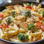 Chicken and Vegetable Penne Alfredo