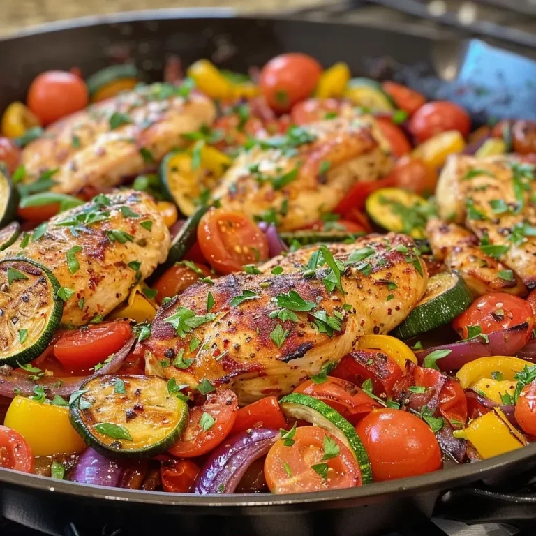 Sizzle and Smile: Whip Up a Flavorful Chicken and Vegetable Skillet! Chicken and Vegetable Skillet