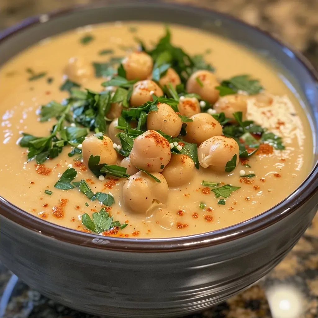 Creamy Garlic Chickpea Soup