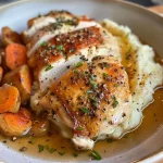 Creamy Herb Chicken with Mashed Potatoes & Glazed Carrots: A Complete Comfort Food Dinner