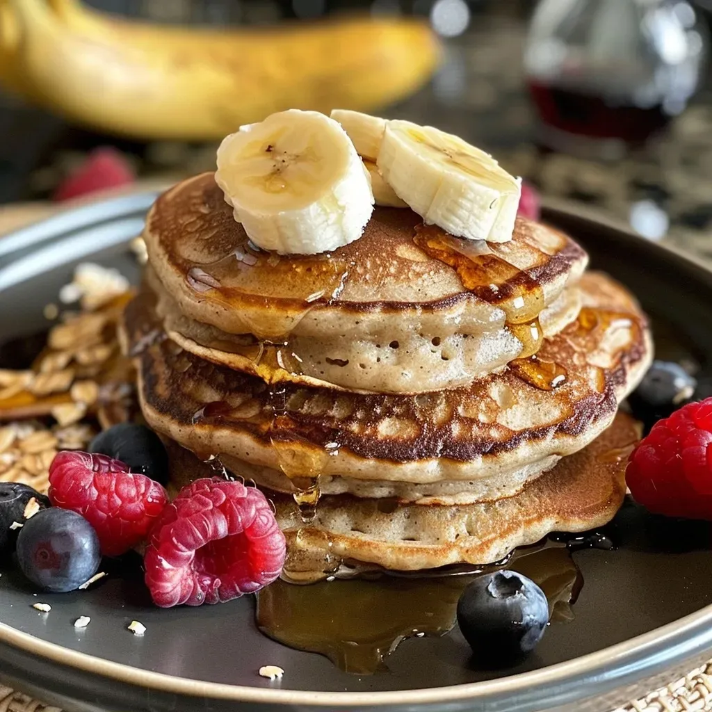Fluffy Banana Oat Pancakes