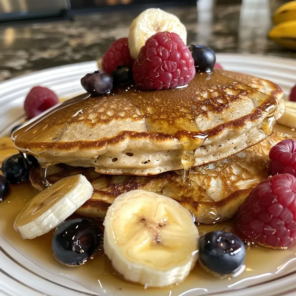 Fluffy Banana Oat Pancakes