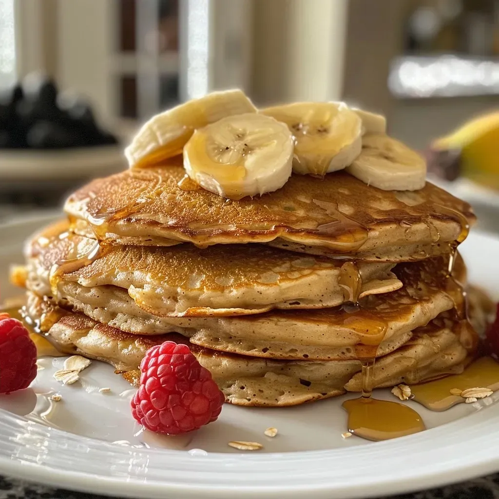 Fluffy Banana Oat Pancakes