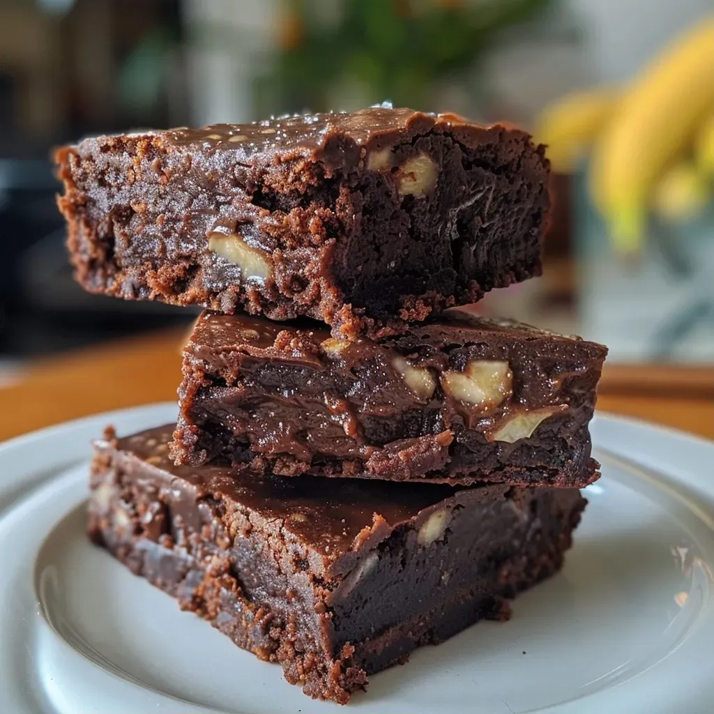 Healthy 3 Ingredient Banana Brownies