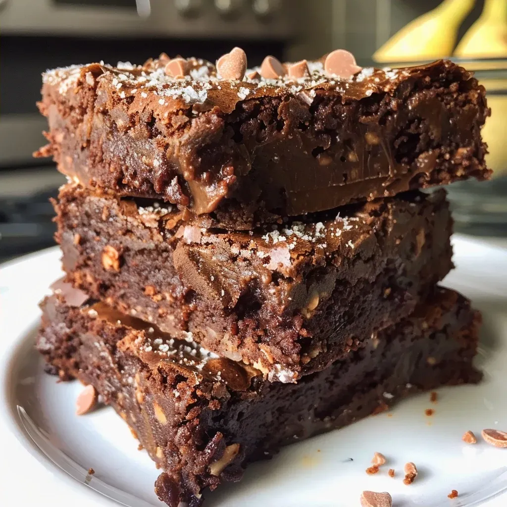 Healthy 3 Ingredient Banana Brownies