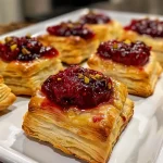 Mini Cranberry Brie Bites with Puff Pastry