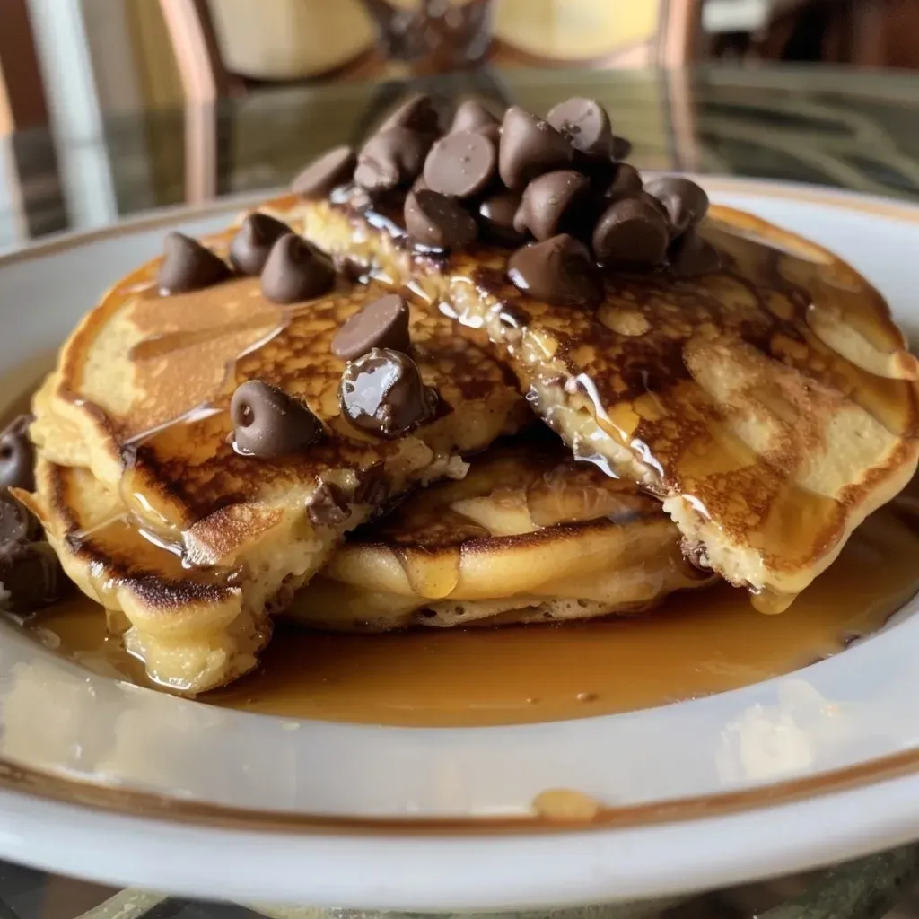 Simple Chocolate Chip Cottage Cheese Pancakes - Alrightwithme