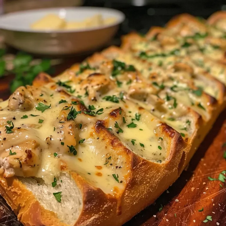 Transform Ordinary Evenings with Viral Chicken Alfredo Garlic Bread Viral Chicken Alfredo Garlic Bread